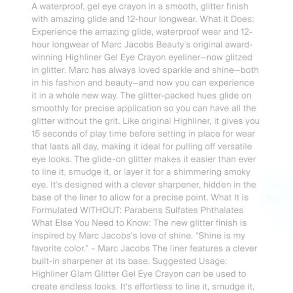 Marc Jacobs Highliner Glam Glitter Eye Crayon - Picture 16 of 16